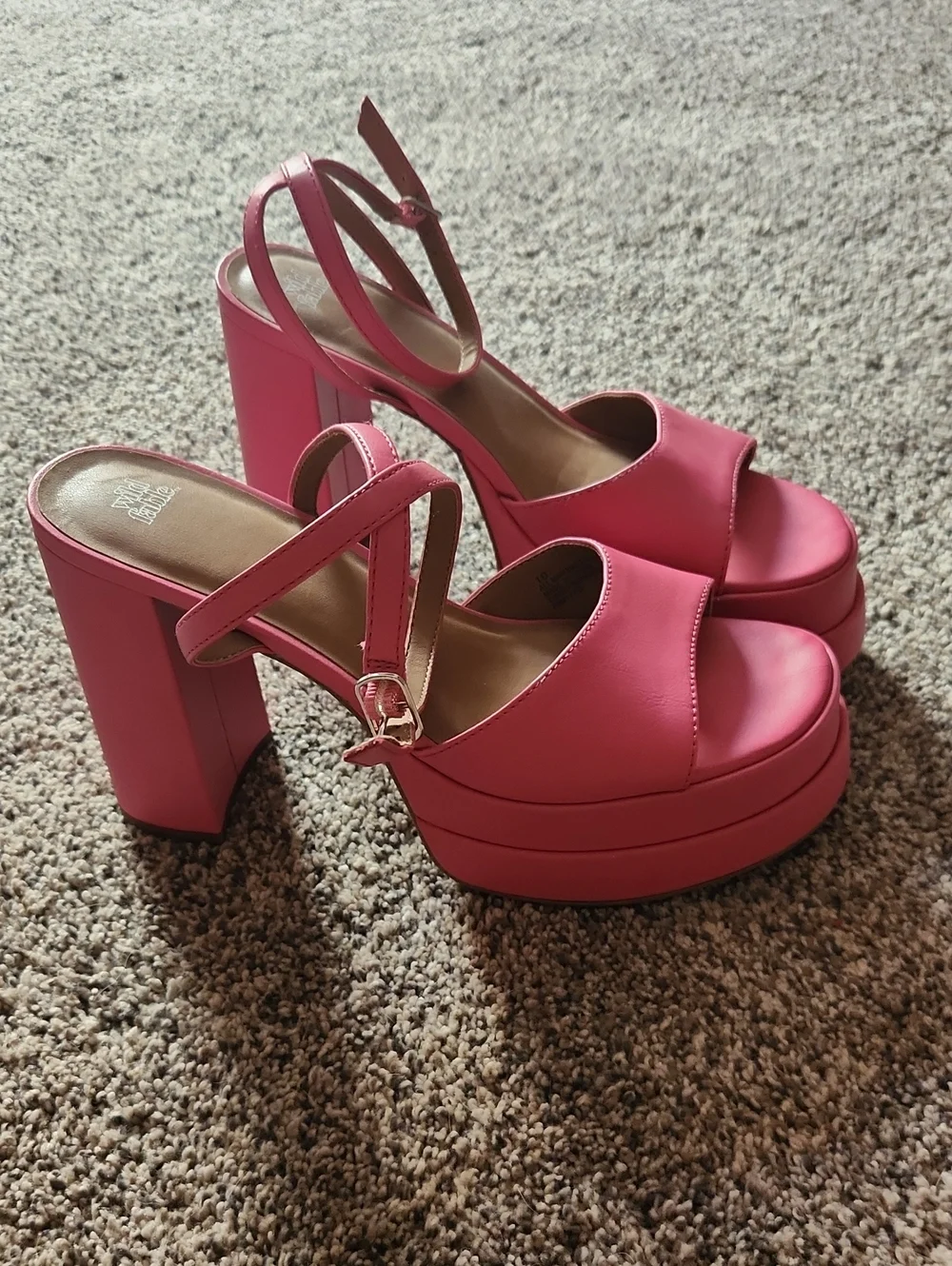 Women's Pink Platform Block Heels
